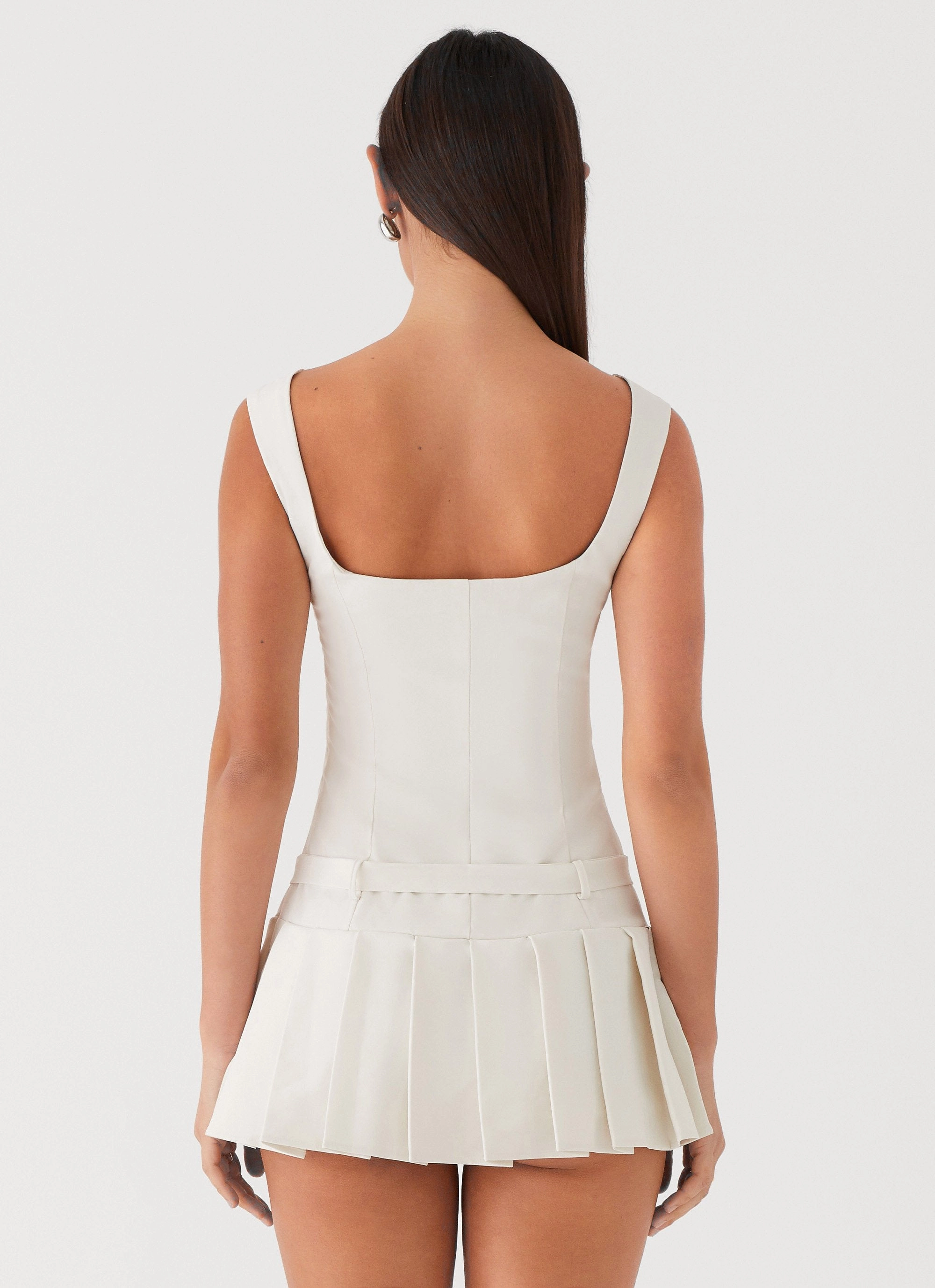 Poetic Justice Belt Mini Dress - White