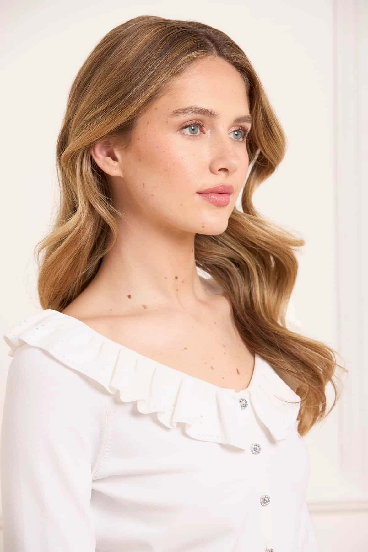 Pointelle Trim Knit Short Cardigan