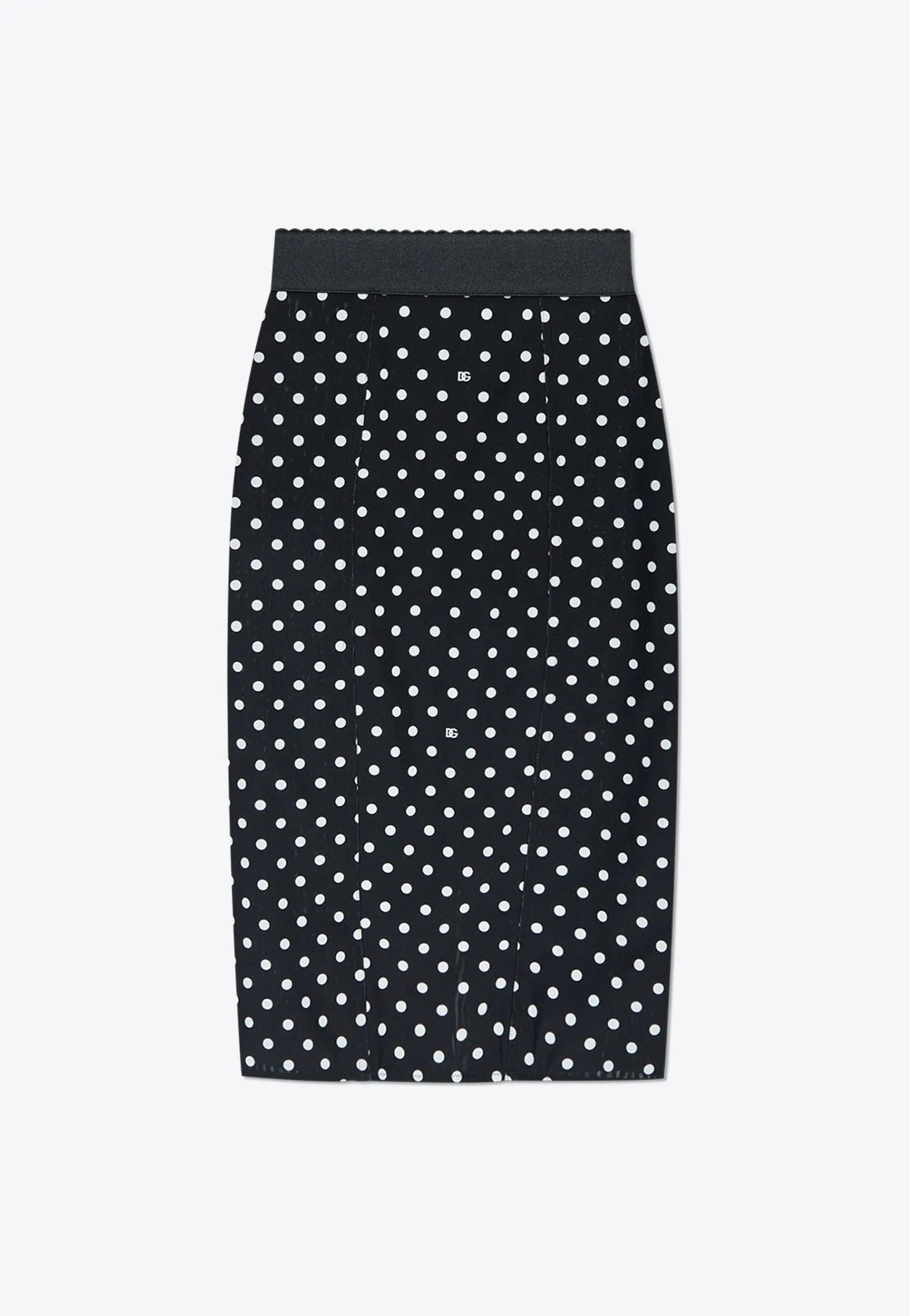 Polka Dot Print Pencil Skirt