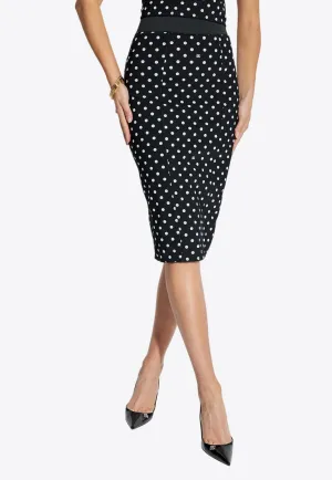 Polka Dot Print Pencil Skirt