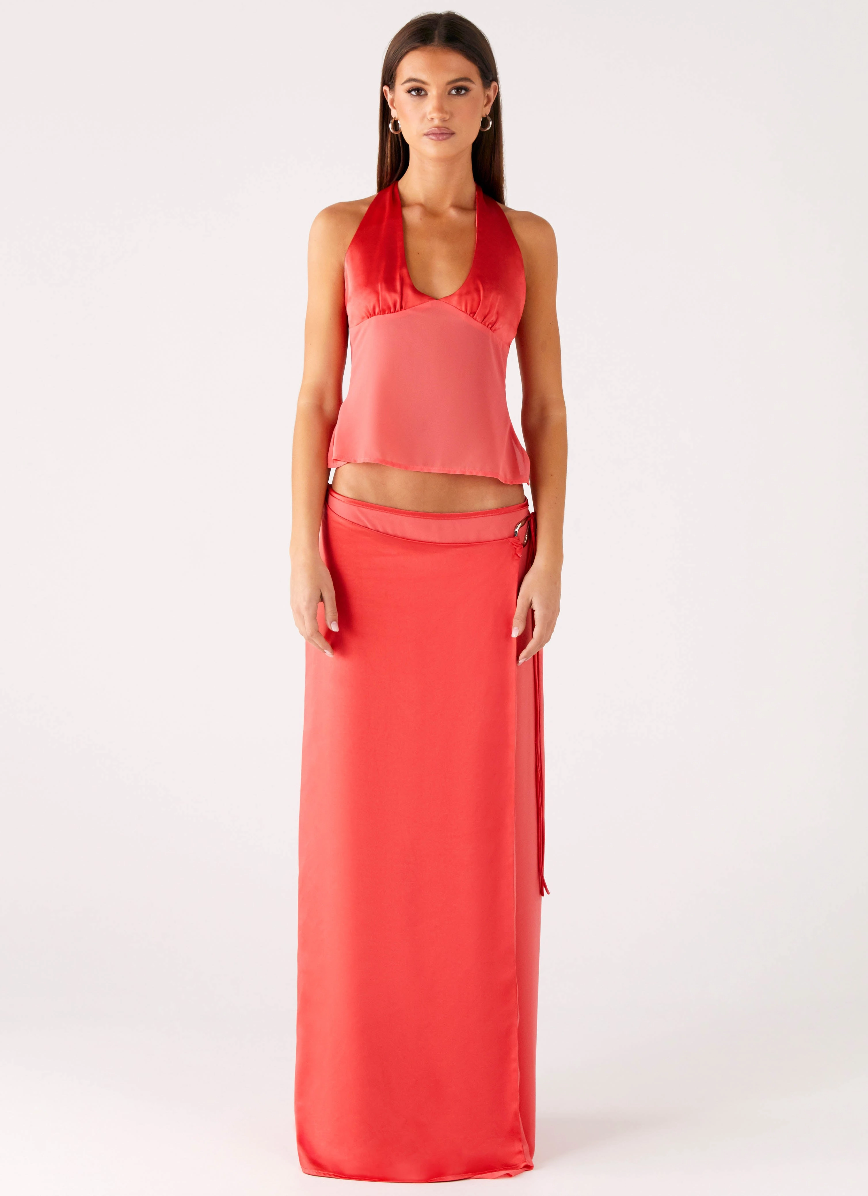 Pollie Halter Top - Coral