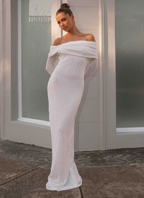 Pollyanna Knit Hardware Maxi Dress - Ivory Pollyanna Knit Hardware Maxi Dress - Ivory