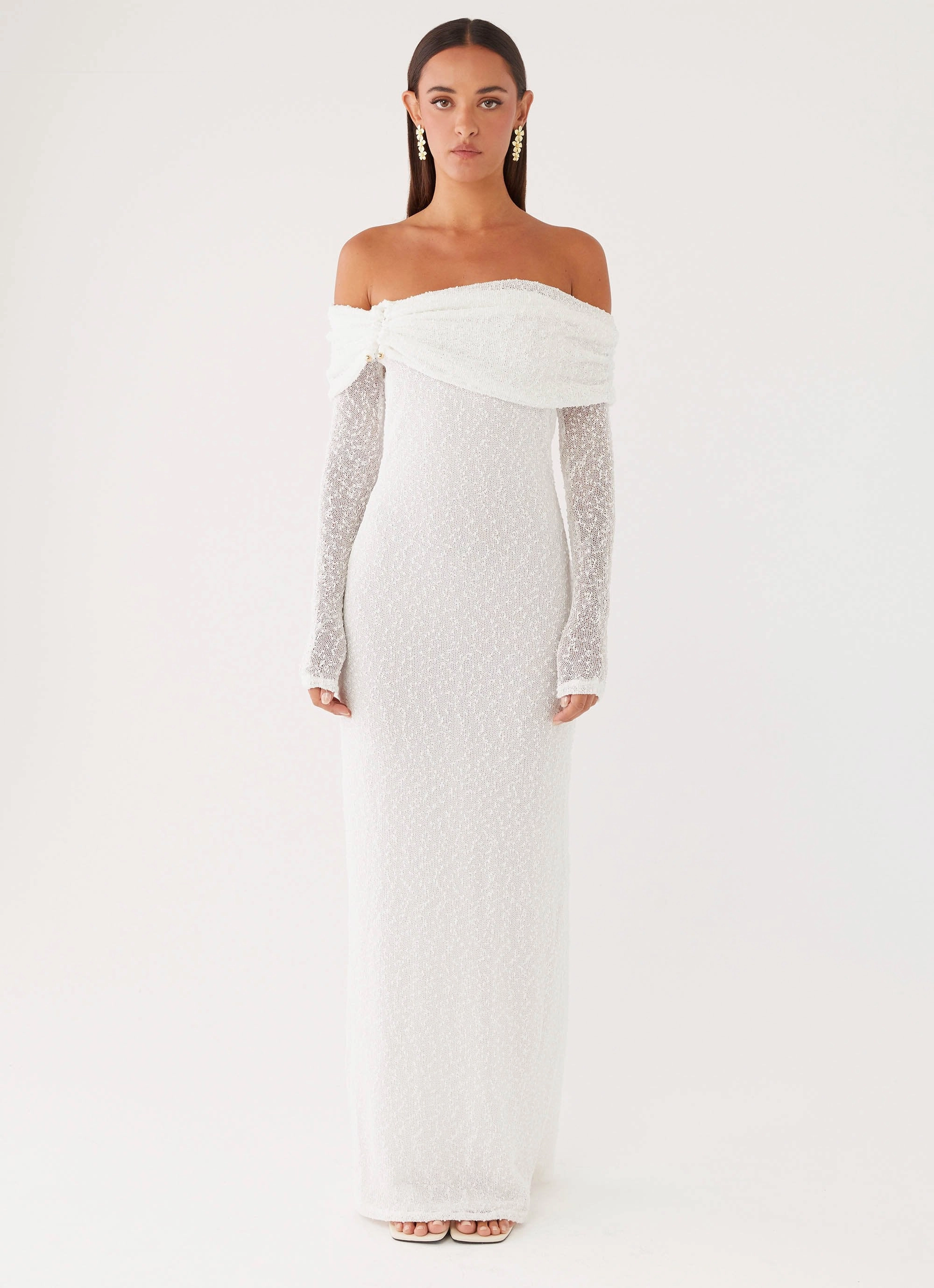 Pollyanna Knit Hardware Maxi Dress - Ivory