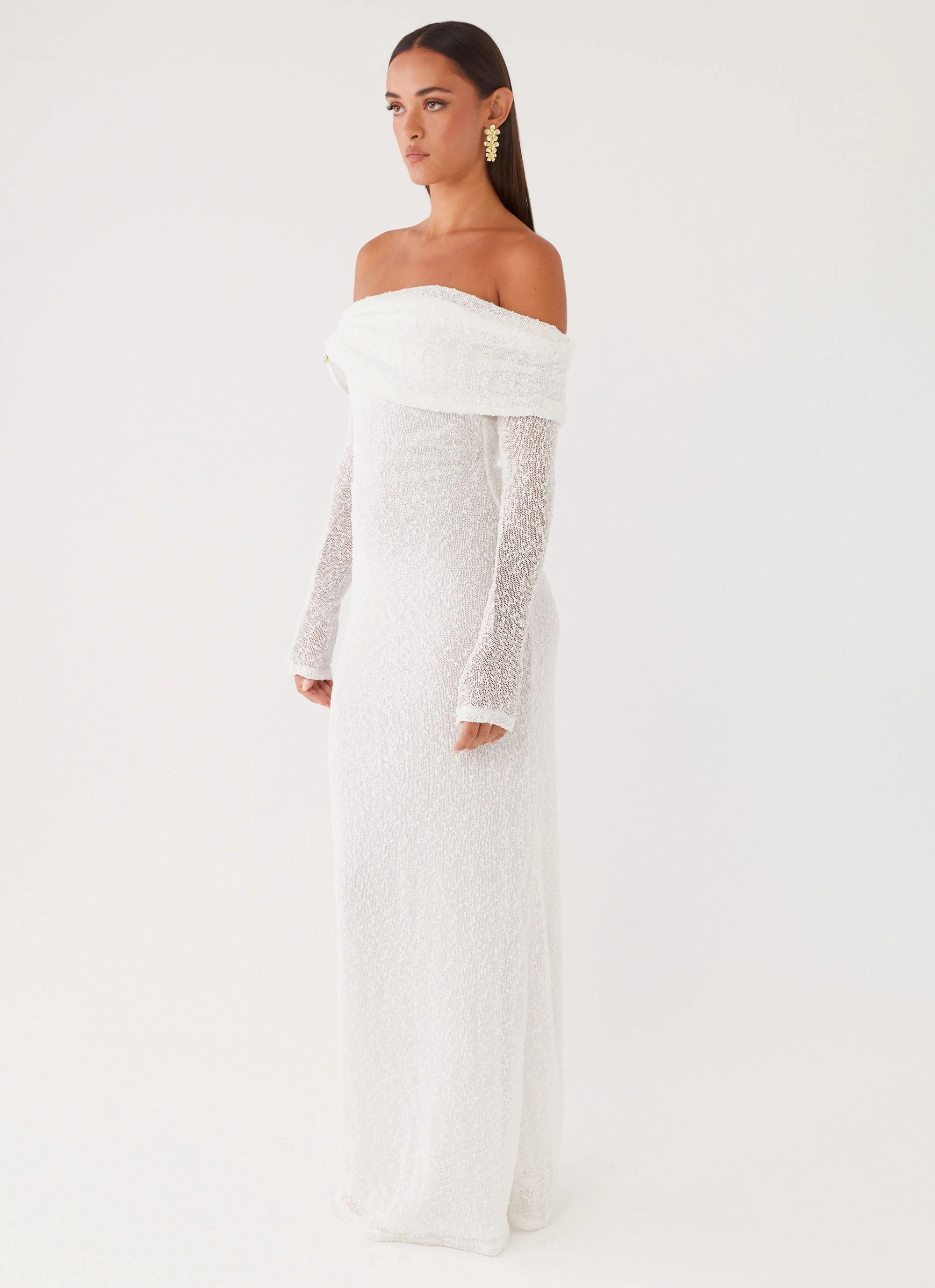 Pollyanna Knit Hardware Maxi Dress - Ivory