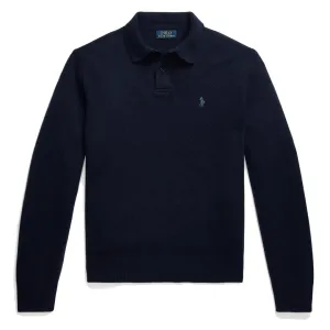 Polo Ralph Lauren Wool-Cashmere Polo-Collar Jumper Hunter Navy