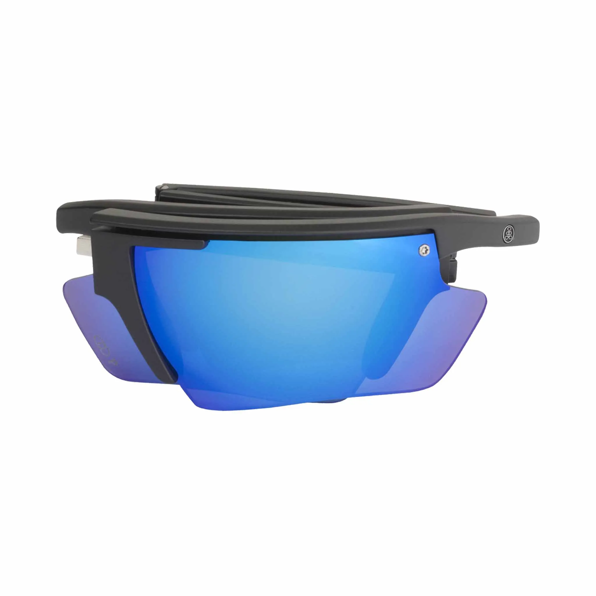 POPEDGE | Polarized, Matte Black, Blue Mirror, Small