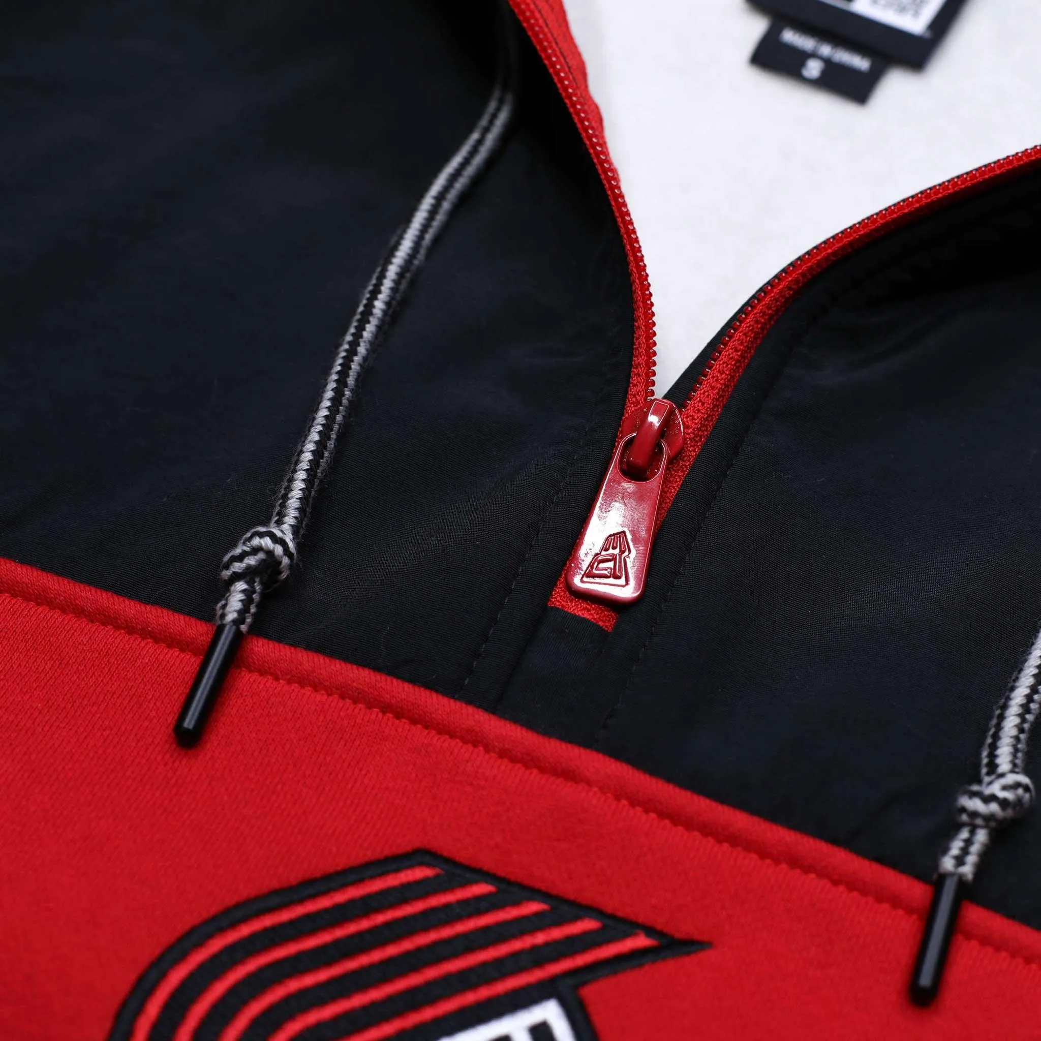 Portland Trail Blazers New Era Logo Quarterzip Hoodie