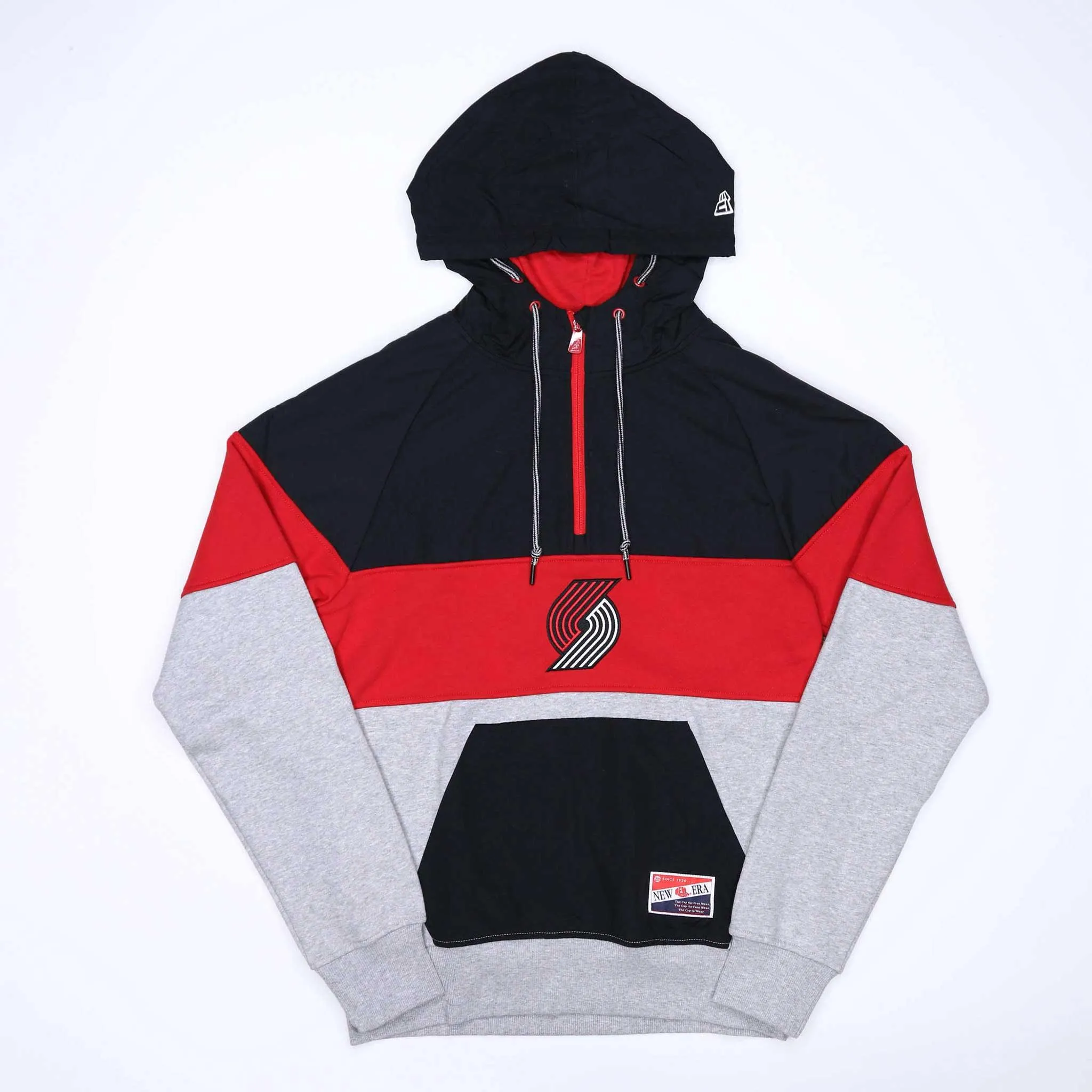 Portland Trail Blazers New Era Logo Quarterzip Hoodie