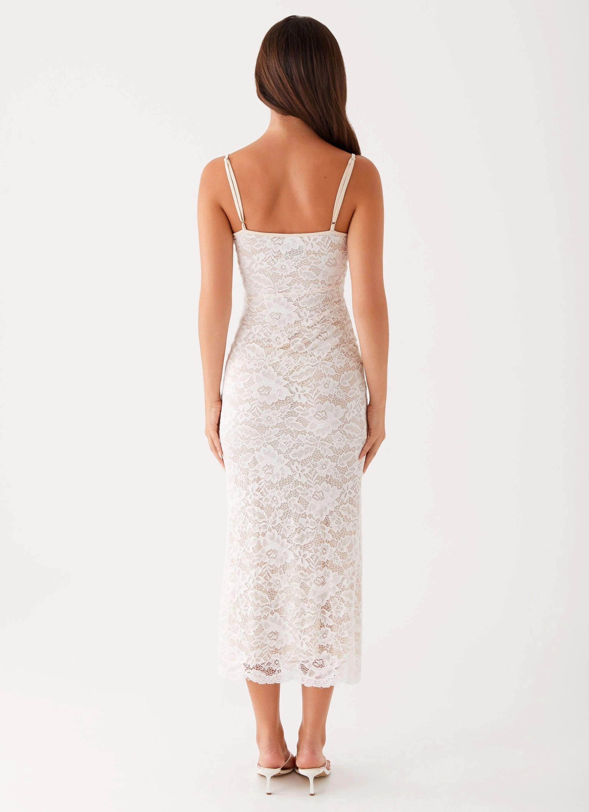 Postcards Lace Midi Dress - Ivory