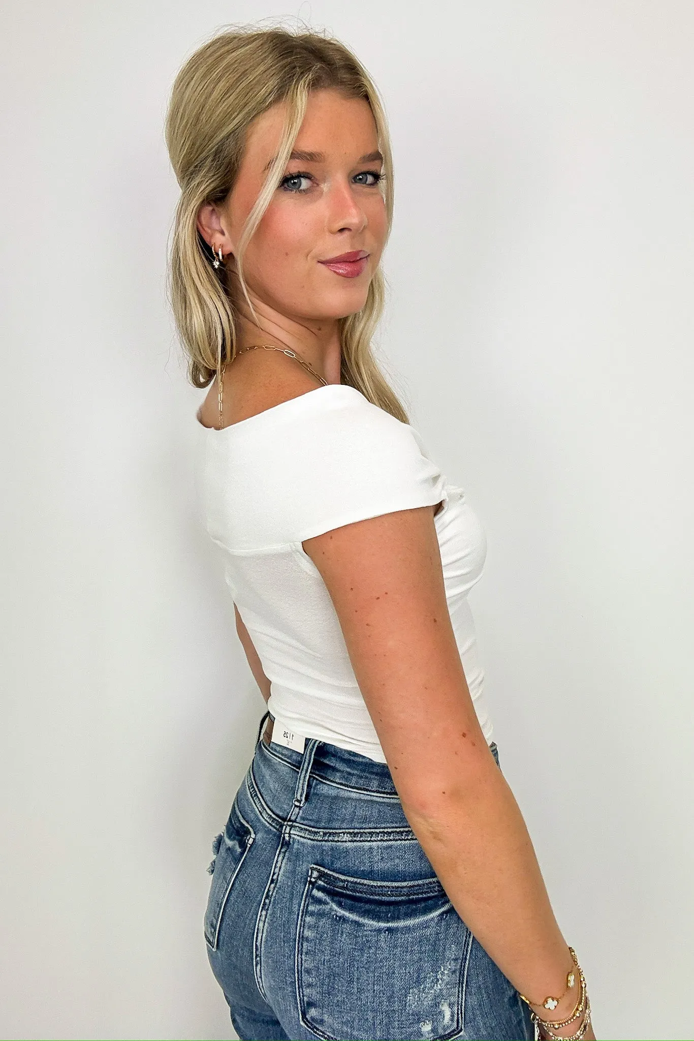 Precious Design Off Shoulder Twist Front Top - FINAL SALE