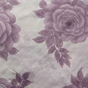 Precut Of Mauve Floral Muslin Silk Fabric
