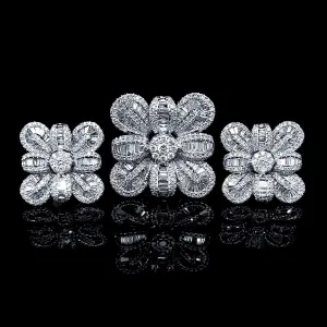 PREORDER | Floral Blossom Statement Diamond Jewelry Set 14kt