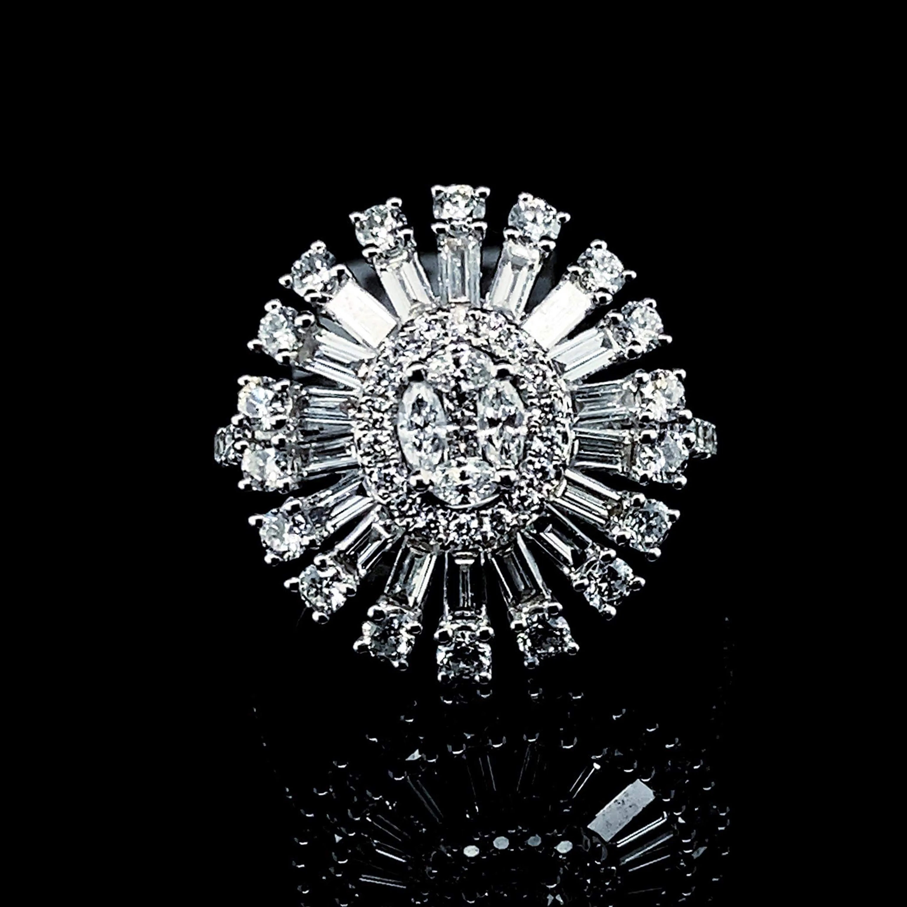 PREORDER| Floral Cluster Shape Statement Diamond Jewelry Set 18kt