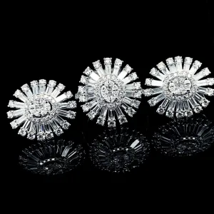 PREORDER| Floral Cluster Shape Statement Diamond Jewelry Set 18kt