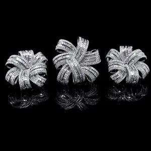 PREORDER | Floral Crossover Statement Diamond Jewelry Set 14kt