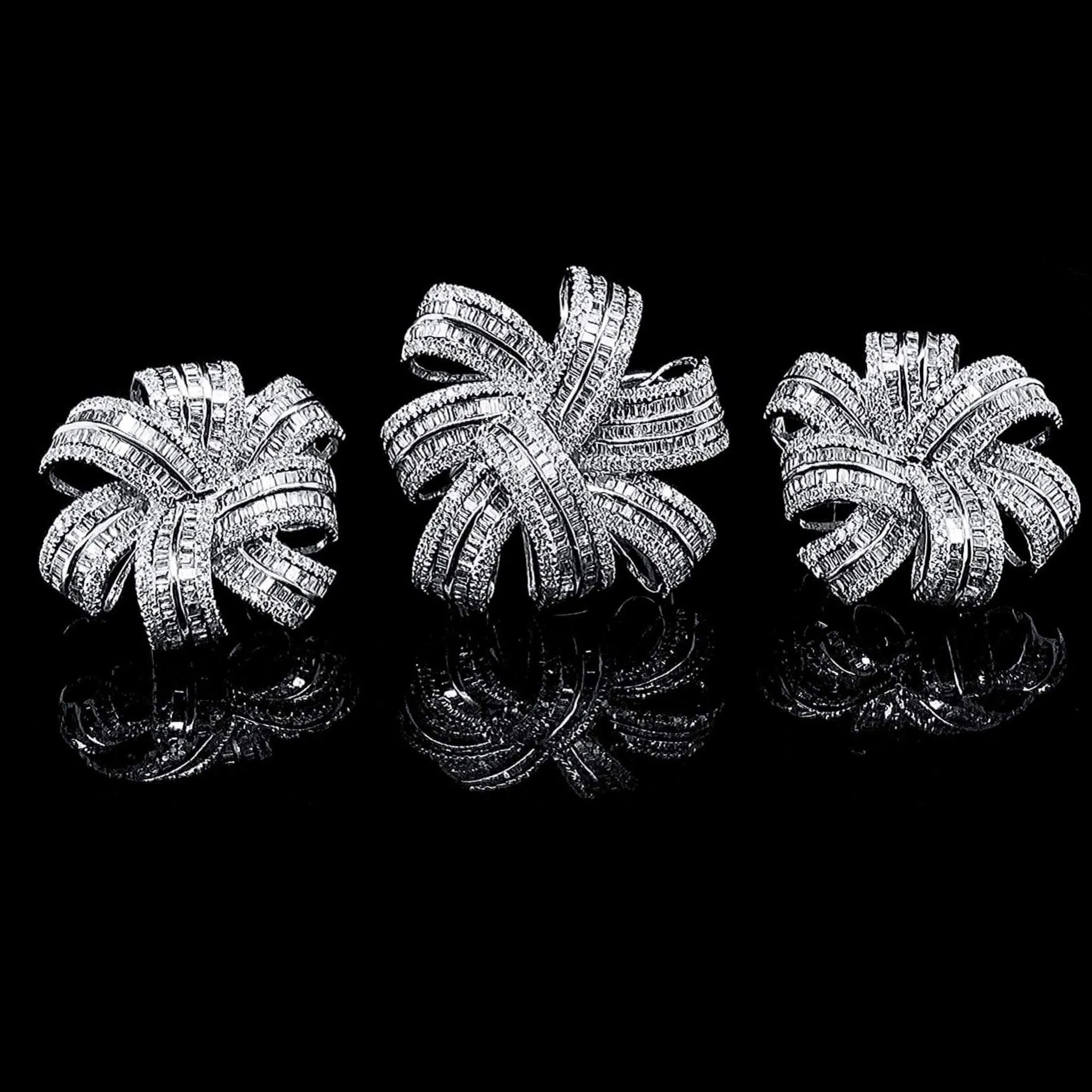 PREORDER | Floral Crossover Statement Diamond Jewelry Set 14kt