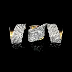PREORDER | Rose Crossover Statement Diamond Jewelry Set 14kt