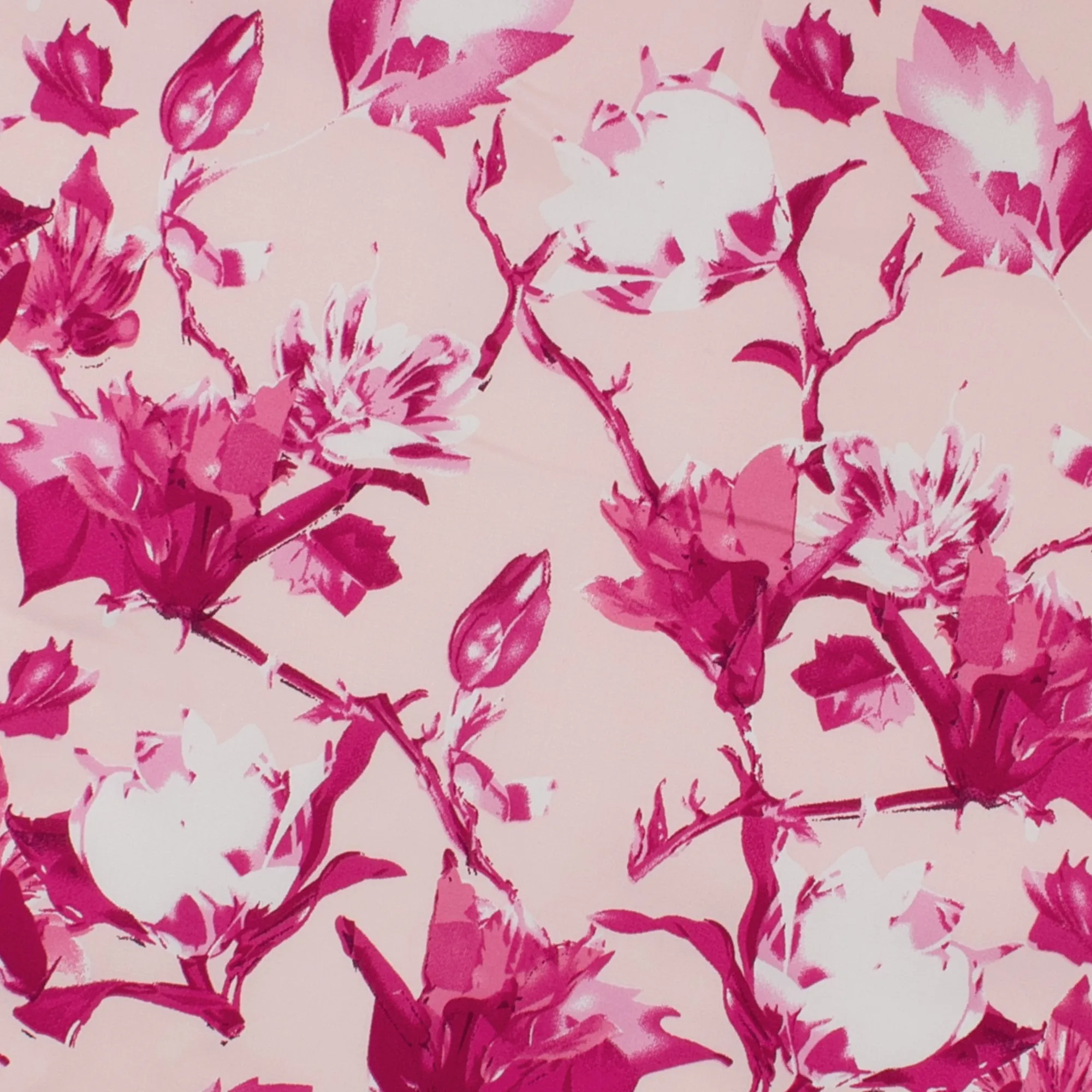 Printed Stretch Sateen - SANDY - 007 - Fuschia