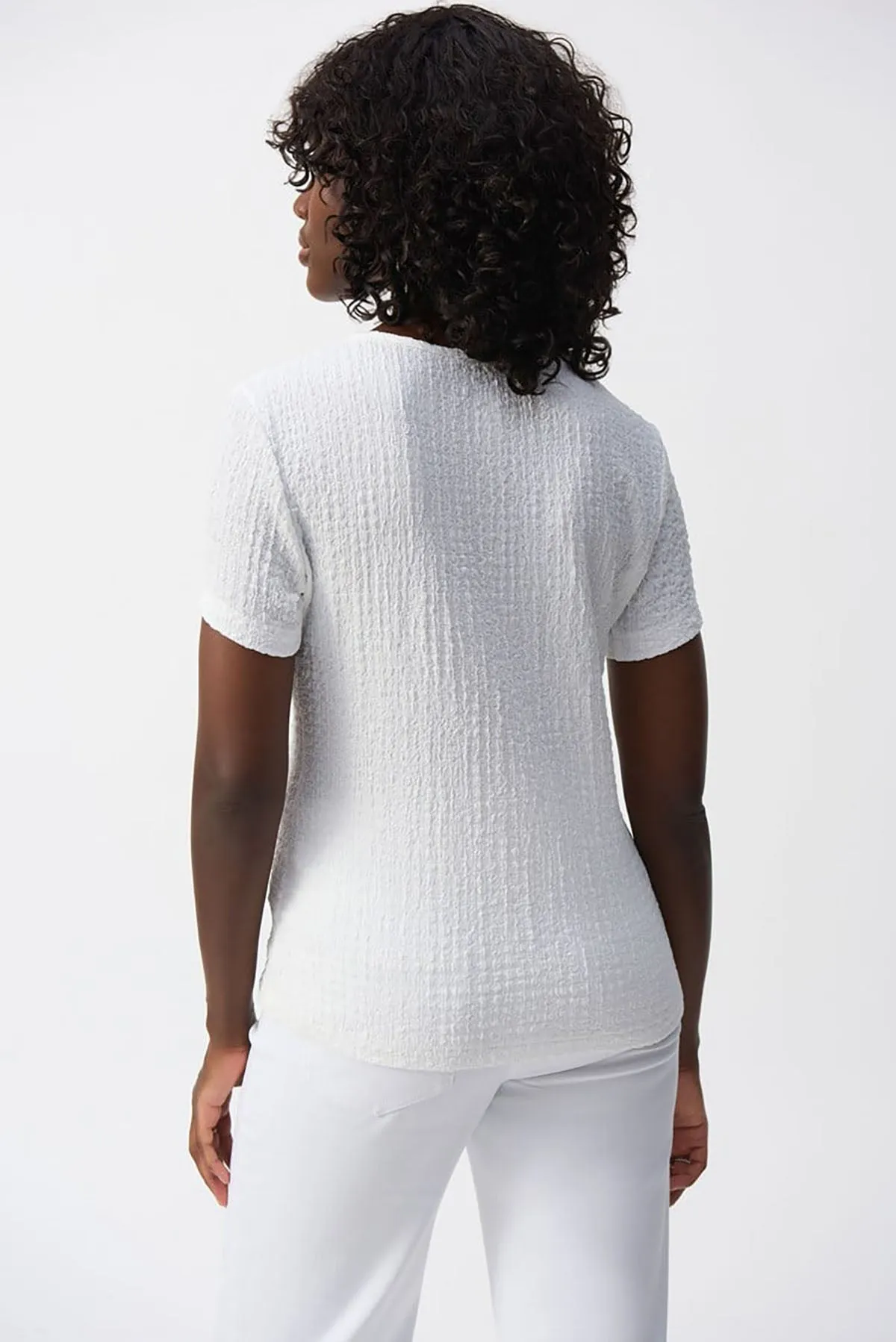 Puckered Knit Fitted Top