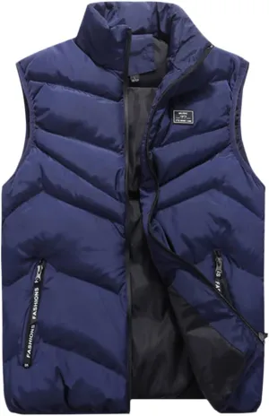 Puffer Vest Men, Men's Winter Warm Down Coats Vest Fashion Outdoor Waterproof Jacket Puffer Coats Vest Outerwear