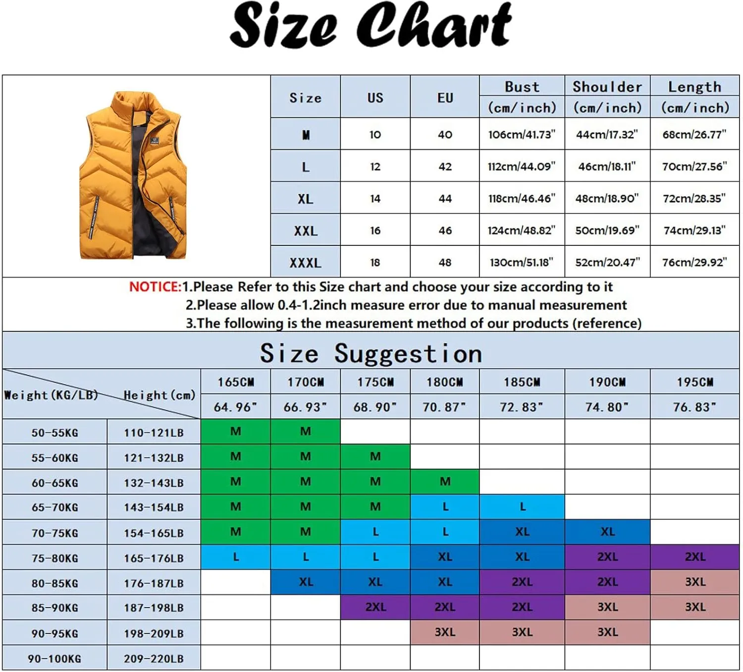 Puffer Vest Men, Men's Winter Warm Down Coats Vest Fashion Outdoor Waterproof Jacket Puffer Coats Vest Outerwear
