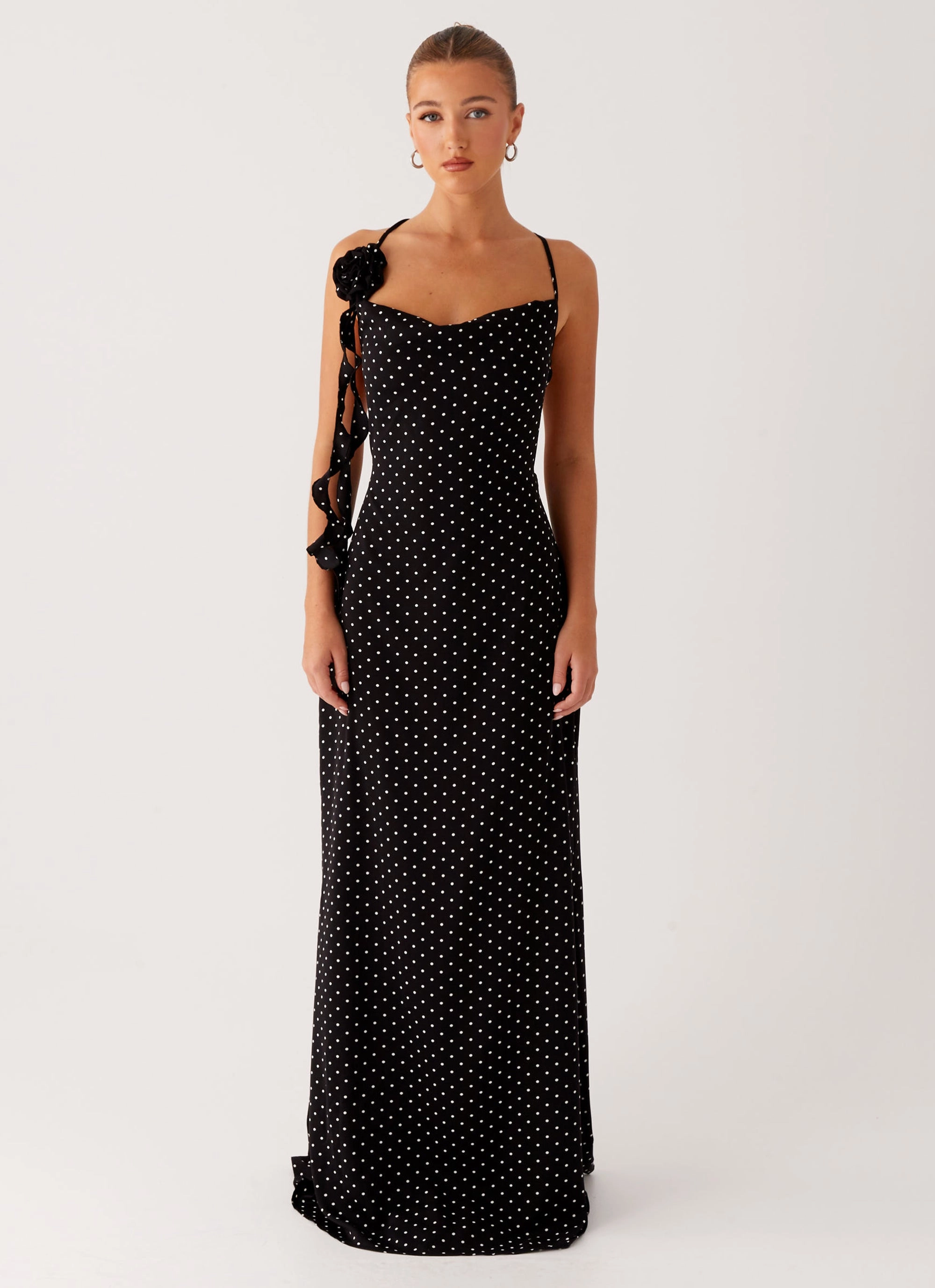 Purely Maxi Dress - Black Polka Dot