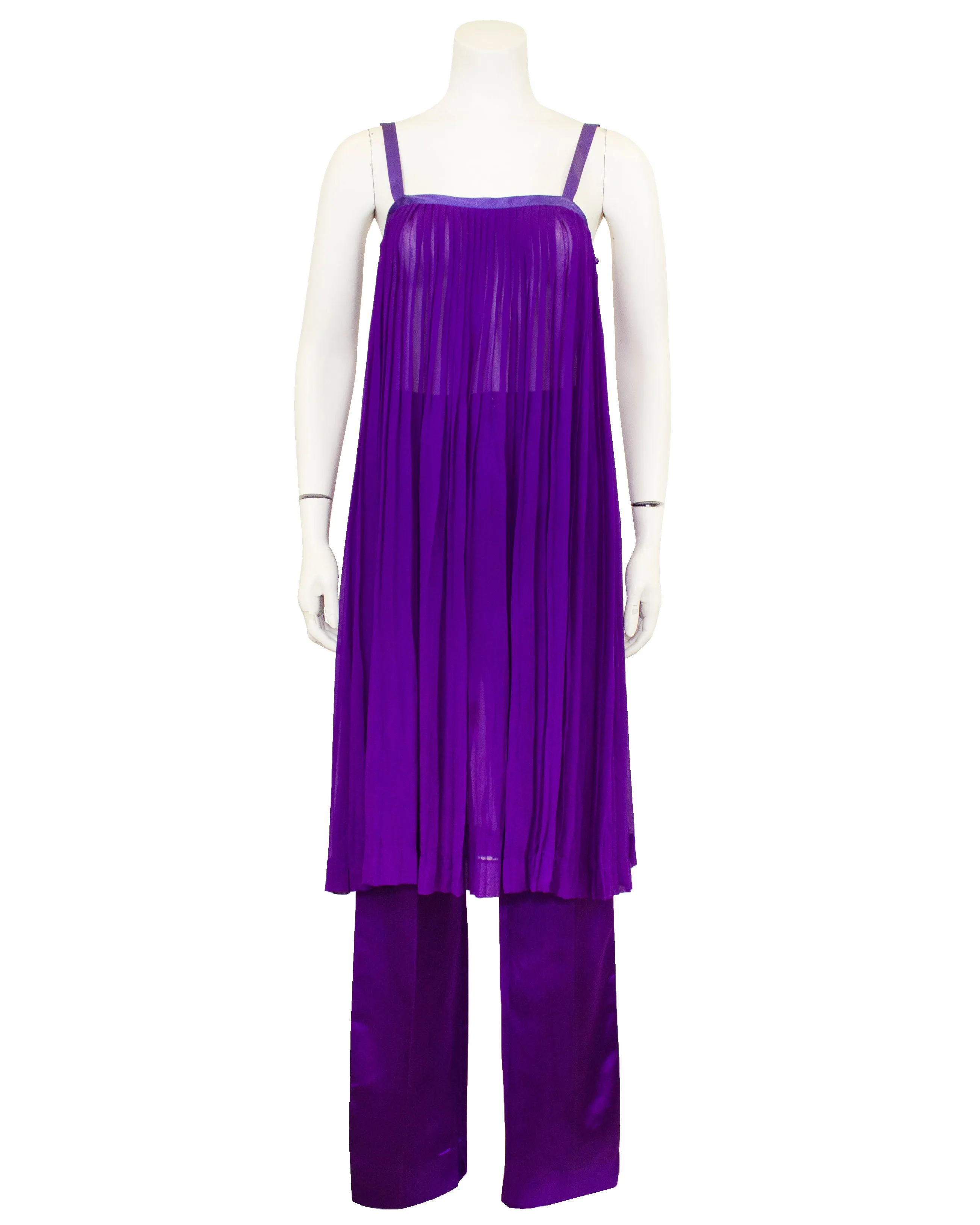 Purple Pleated and Silk Ensemble