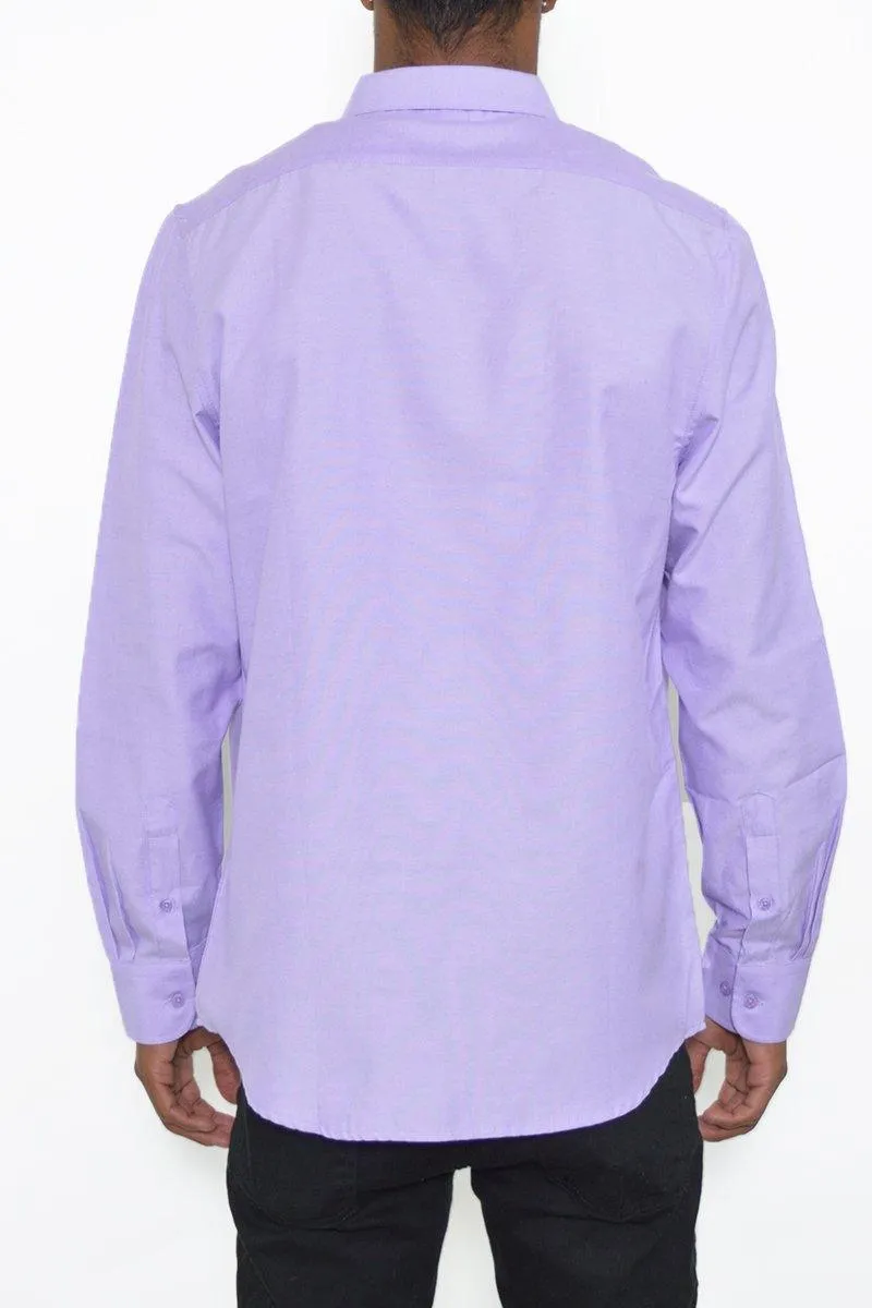 Purple Signature Long Sleeve Button Down Shirt
