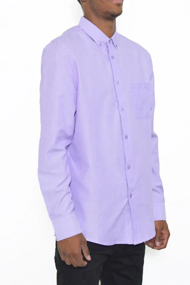 Purple Signature Long Sleeve Button Down Shirt