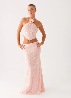 Queenie Sequin Halter Top - Pink Queenie Sequin Halter Top - Pink