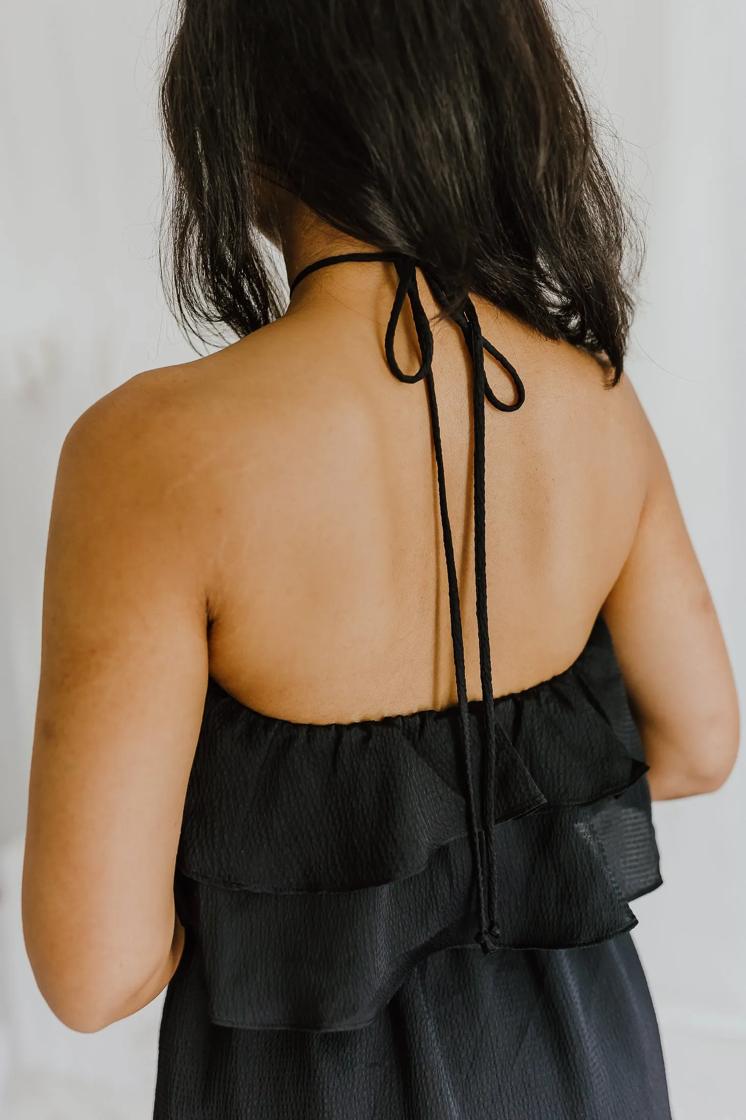 "Building Potential" Black Ruffle Mini Dress