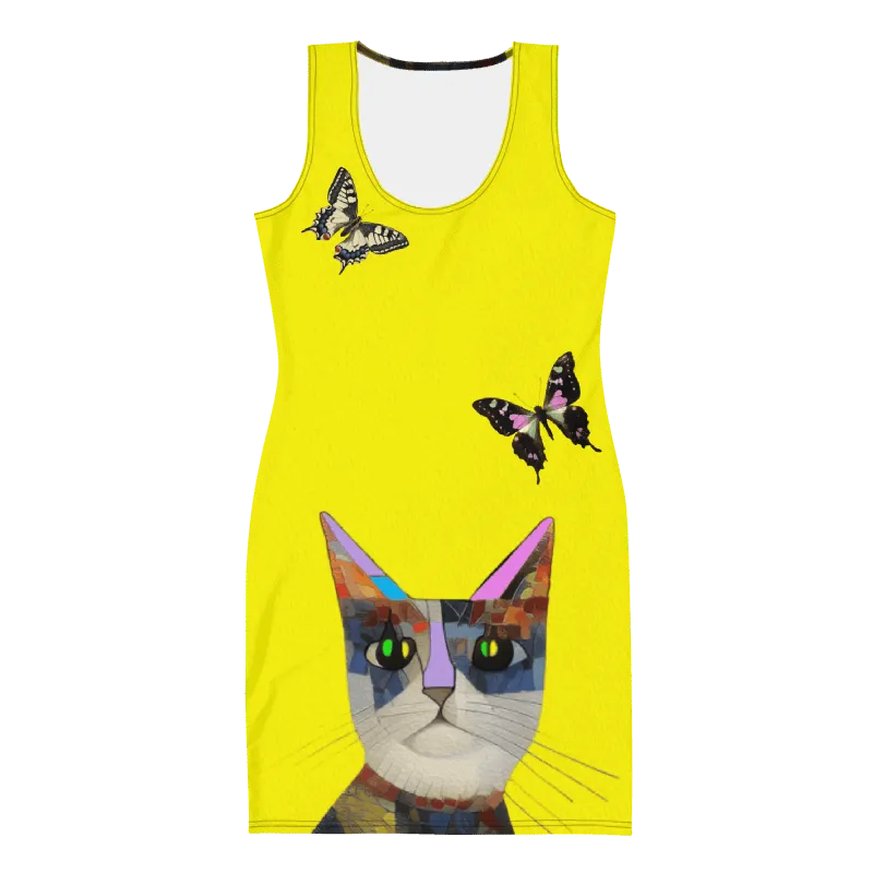 "Cat Lovers" Collection - Designer Cat Face Mini Dress