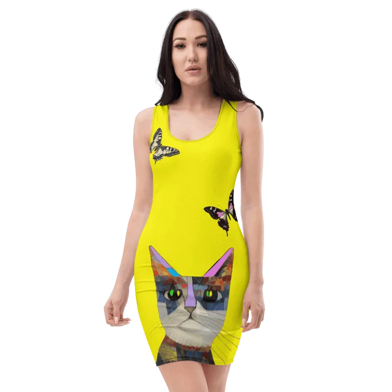 "Cat Lovers" Collection - Designer Cat Face Mini Dress