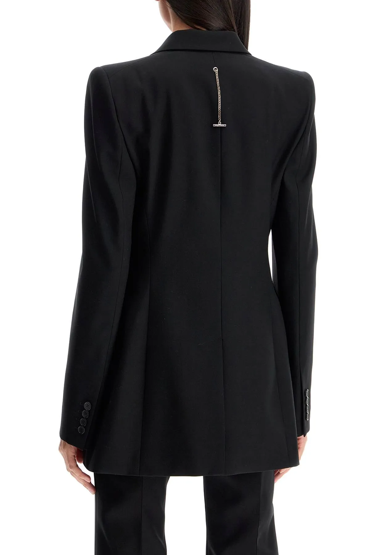 "gabardine jacket with chain 802299 QJADK BLACK