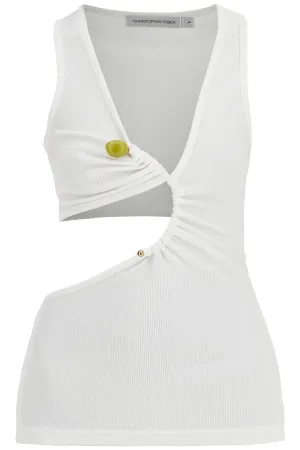 "stone arc tank top for 24041158 WHITE
