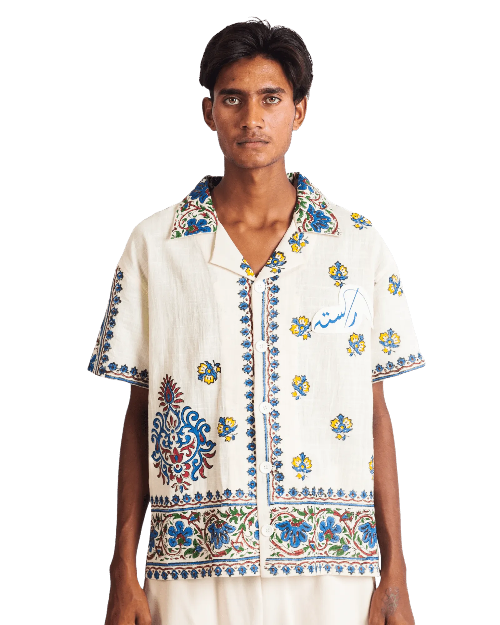 "SUMMER DREAM" BLOCK PRINT BUTTON DOWN