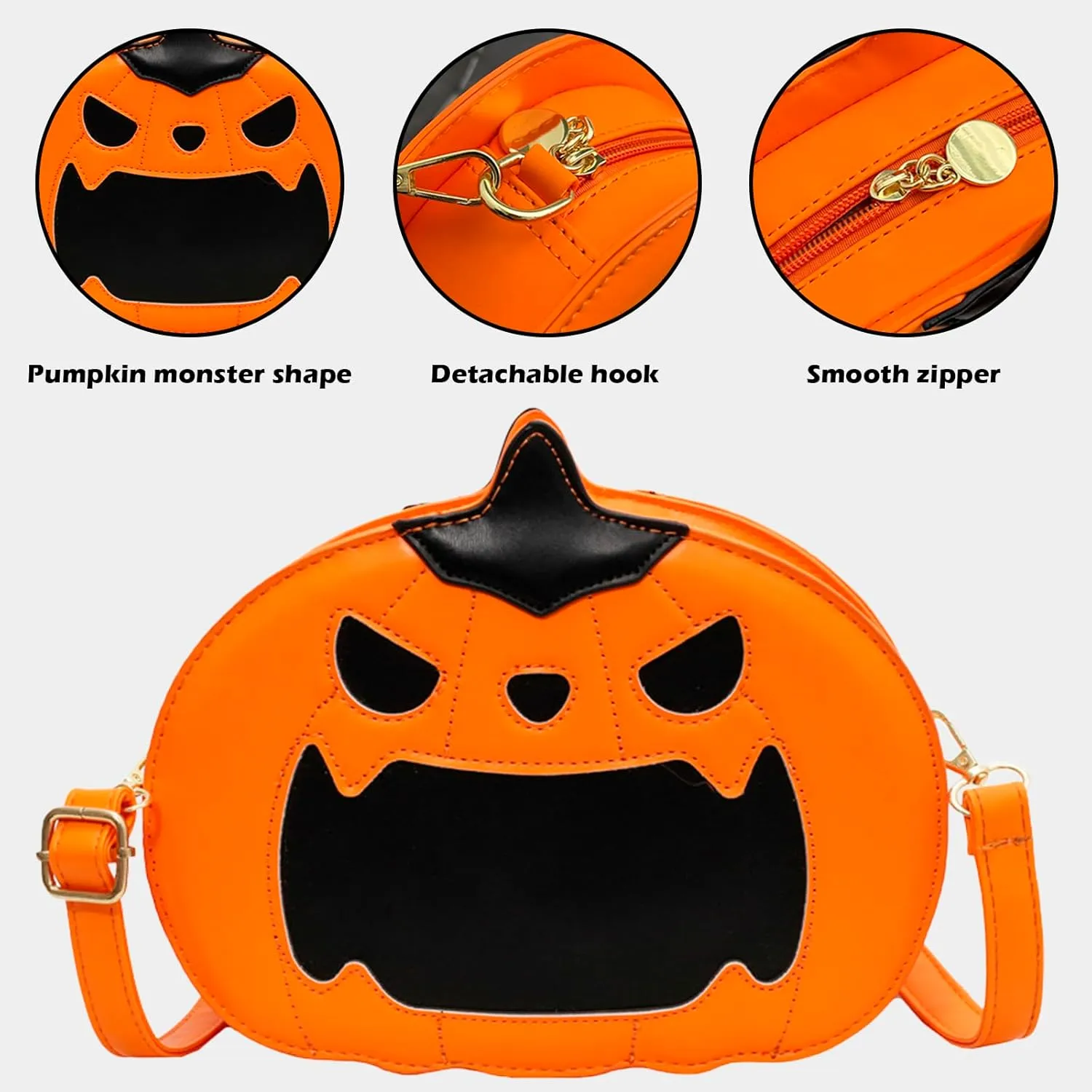 QZUnique Halloween Purses Gothic Novelty Shoulder Bag Pumpkin Coffin Skull Bat Crossbody Bag holiday Party Gift Candy Bag