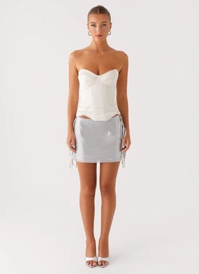 Radar Satin Corset - Ivory Radar Satin Corset - Ivory