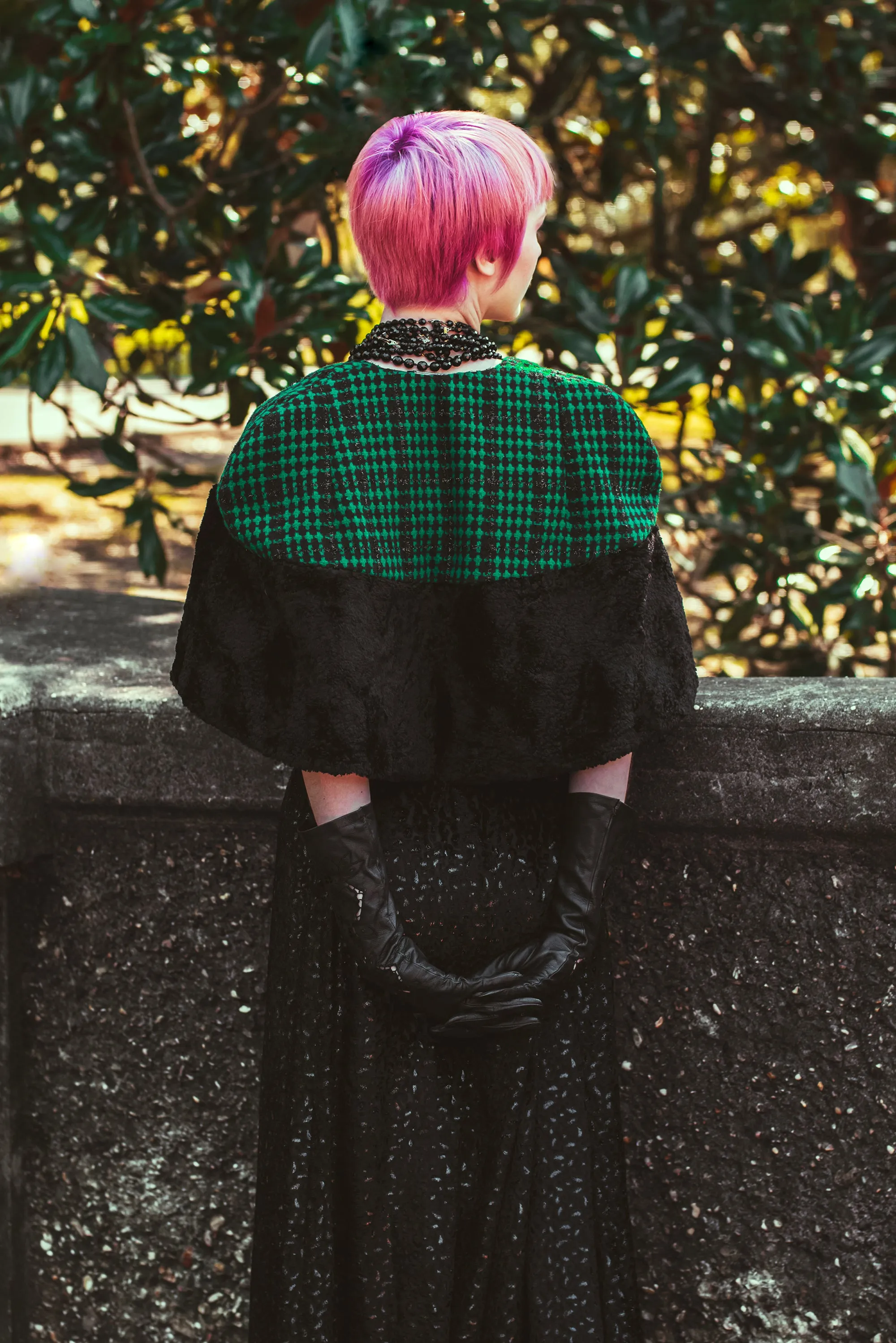 Radcliffe Capelet in Green and Black
