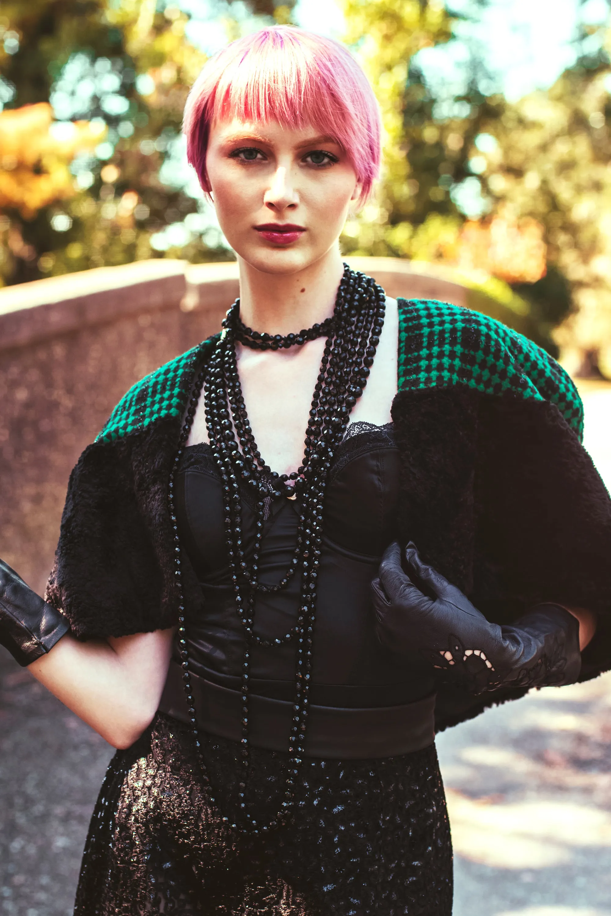 Radcliffe Capelet in Green and Black