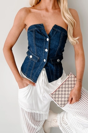 Radiate Strength Strapless Denim Top (Dark) Radiate Strength Strapless Denim Top (Dark)