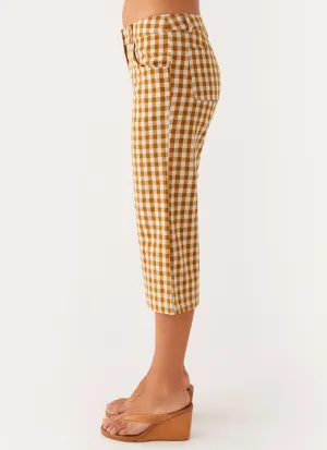 Radley Capri Pants - Brown Gingham Radley Capri Pants - Brown Gingham