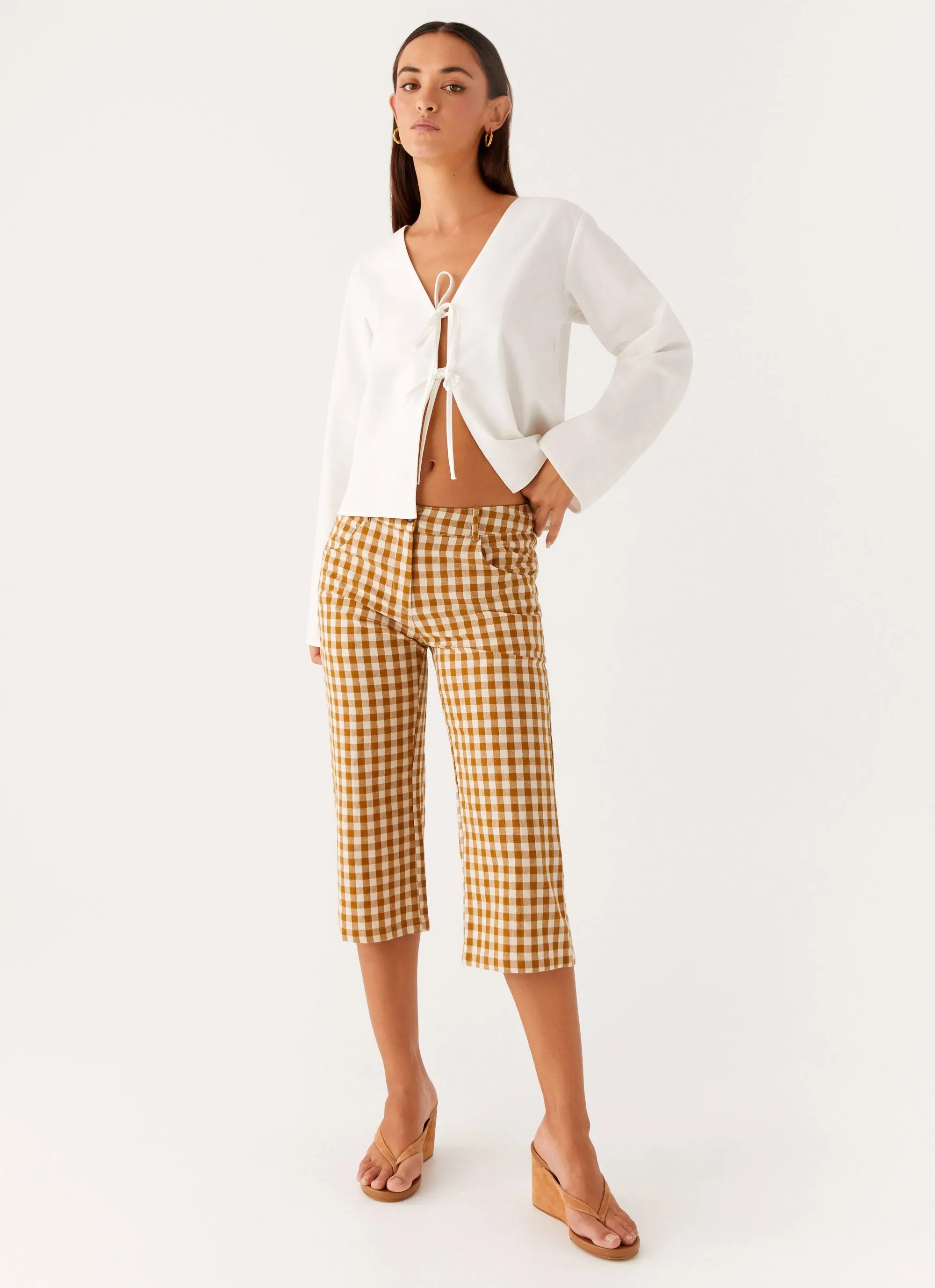 Radley Capri Pants - Brown Gingham