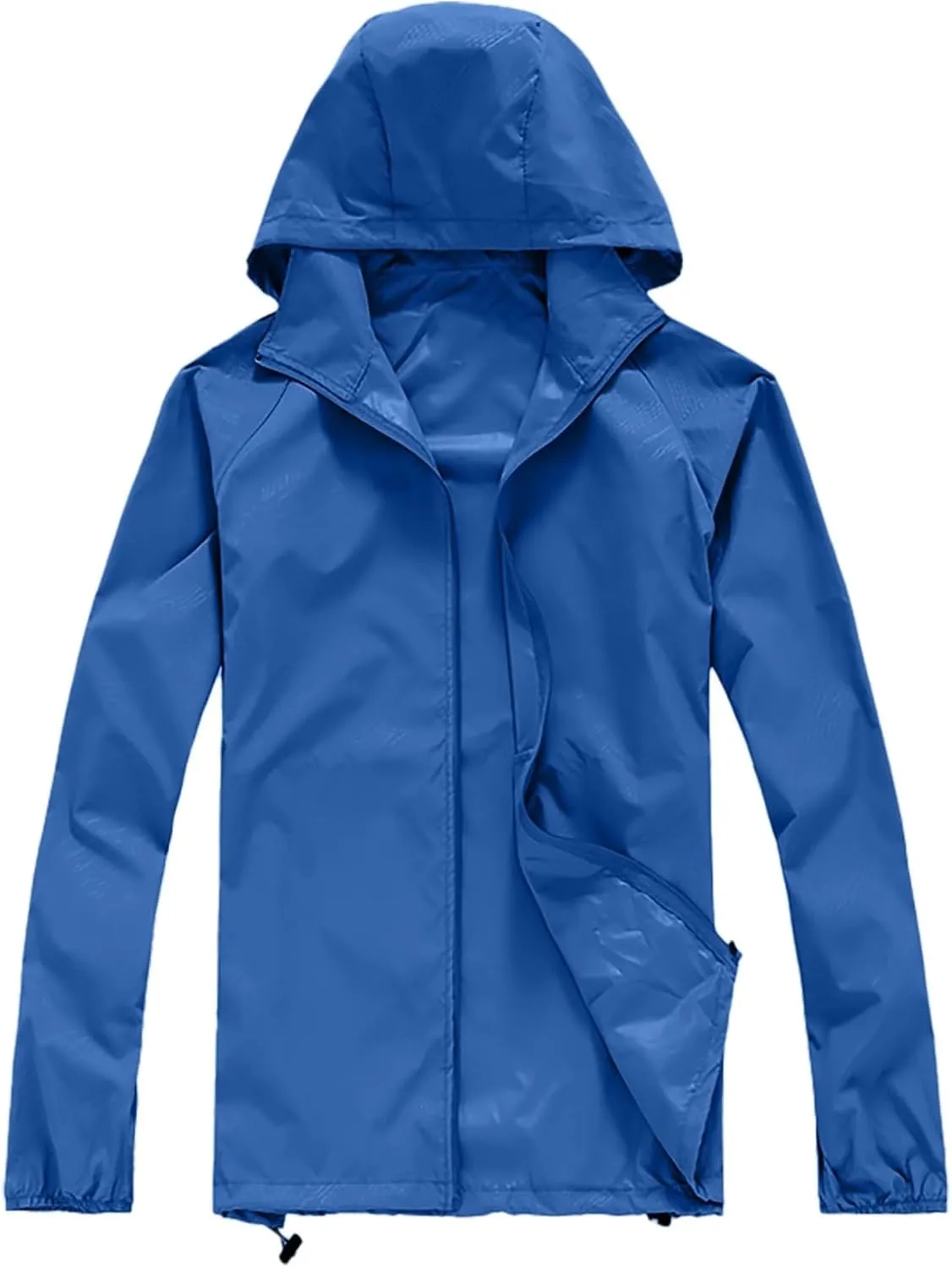 Rain Jacket Women Plus Size Lightweight Raincoat Outdoor Waterproof Windbreaker Hooded Packable Coats with Pockets