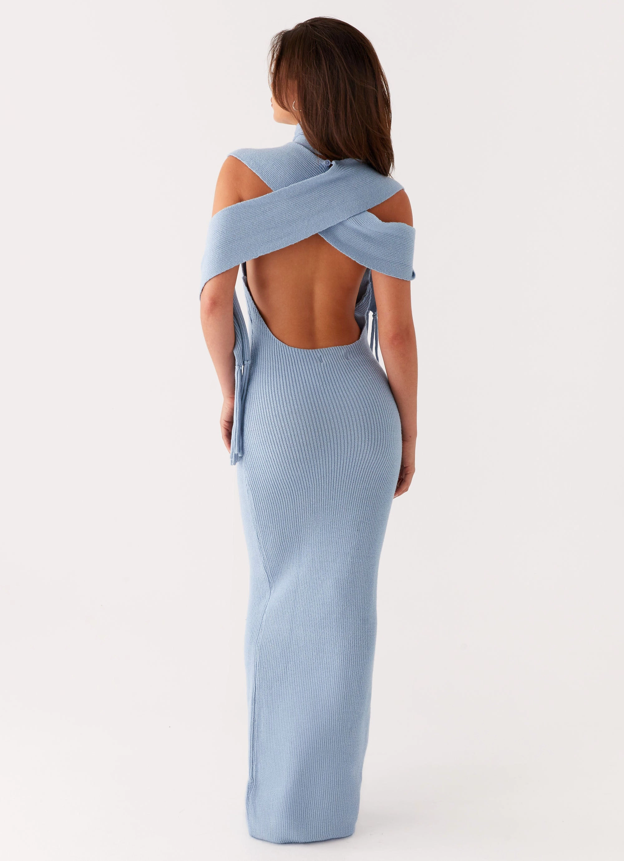 Raine Knit Maxi Dress - Blue
