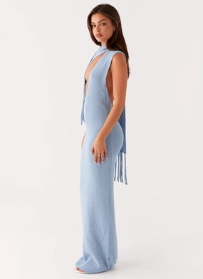 Raine Knit Maxi Dress - Blue Raine Knit Maxi Dress - Blue