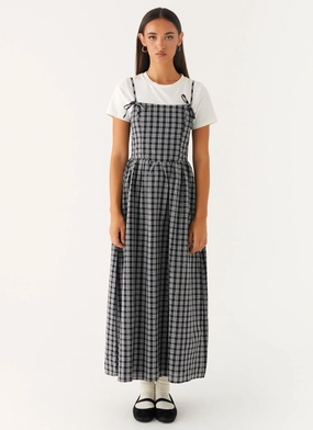 Ramsey Midi Dress - White Black Check Ramsey Midi Dress - White Black Check