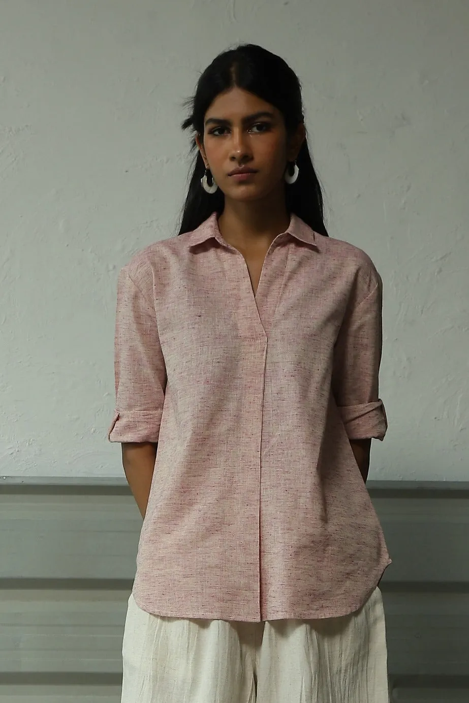 Rasberry Pleat Top