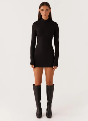 Raven Long Sleeve Mini Dress - Black Raven Long Sleeve Mini Dress - Black