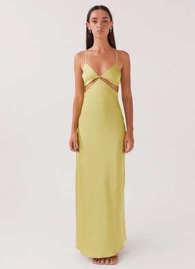 Raylie Cut Out Maxi Dress - Chartreuse Raylie Cut Out Maxi Dress - Chartreuse
